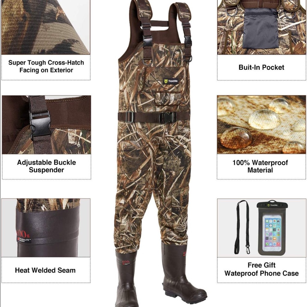 TideWe Chest Wader, Camo Hunting Wader
